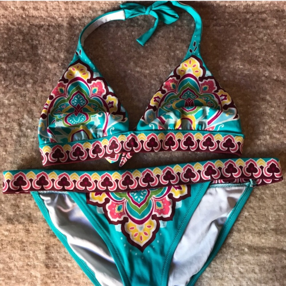 Turquoise bohemian bikini